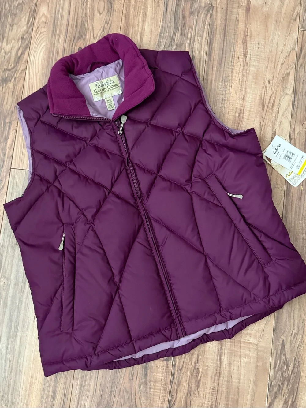 NWT Cabela's Plum Eggplant Quilted Down Vest - Purple So soft and warm Size: M